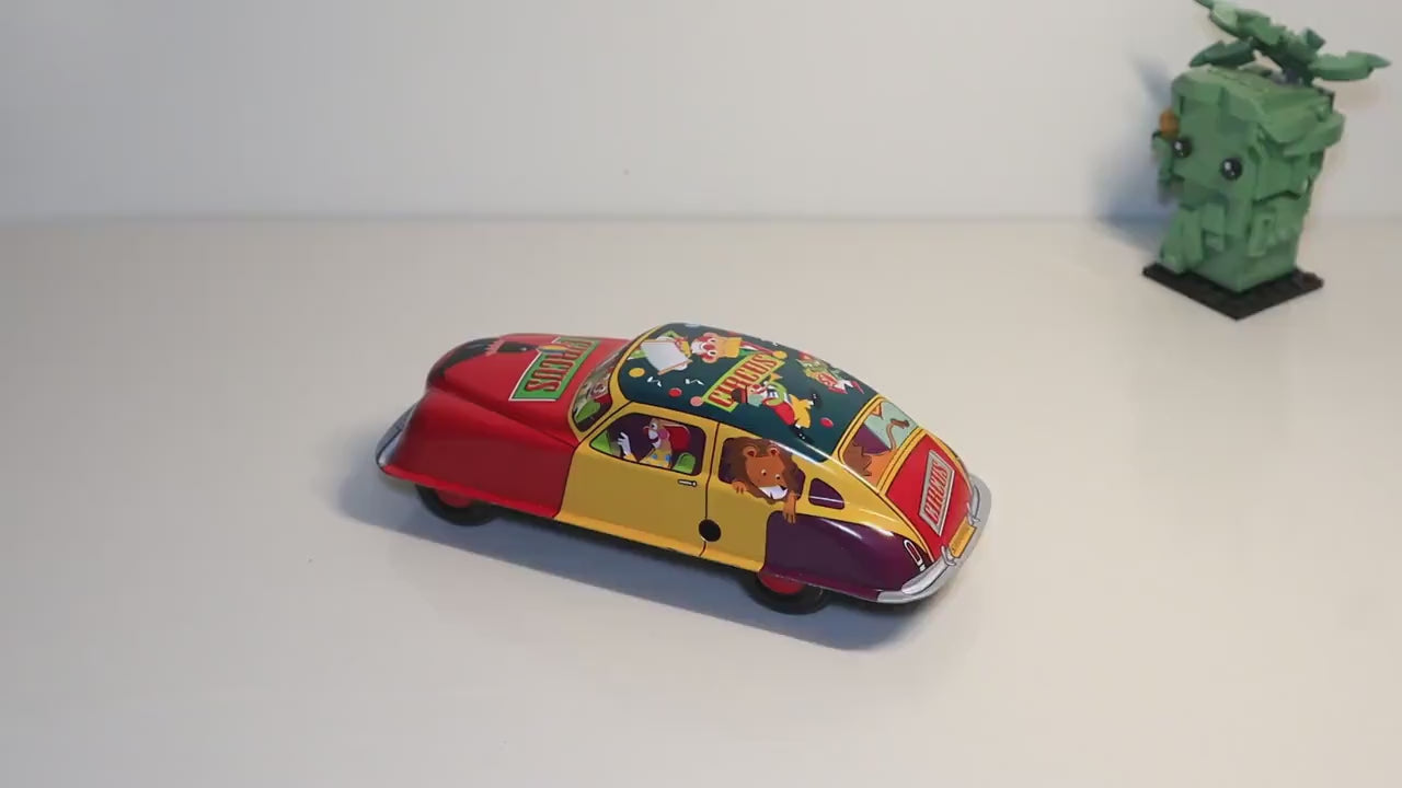 Circus Wagon Vintage Tin Car Wind Up Collectible Perfect for Holiday Giving