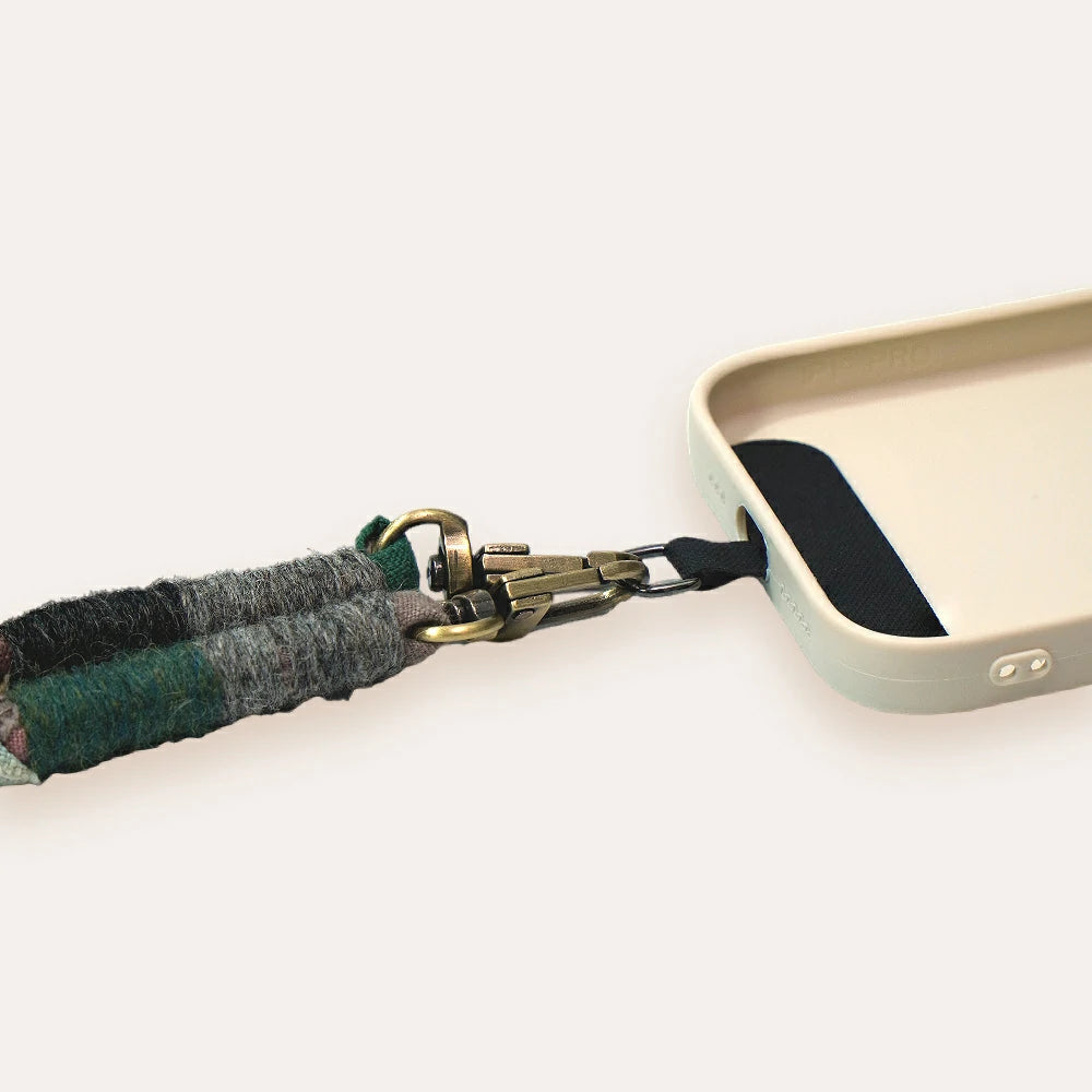 Handmade Brown Green Phone Lanyard