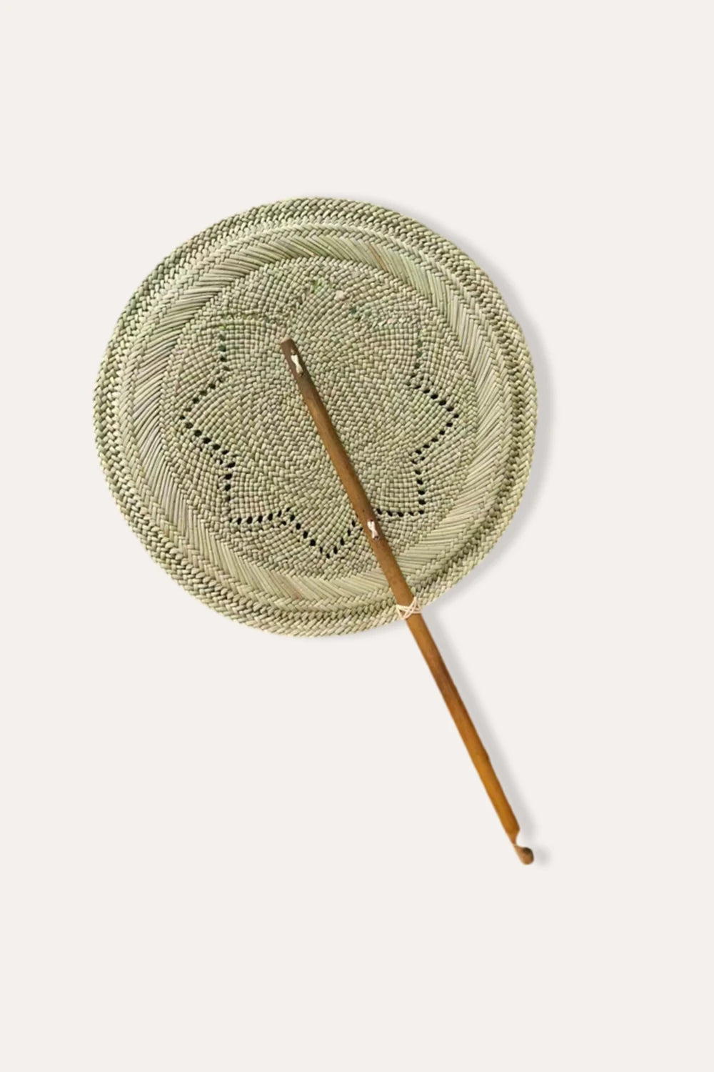 Natural Hand Fan Woven Rush Bamboo Traditional Style Cooling Portable