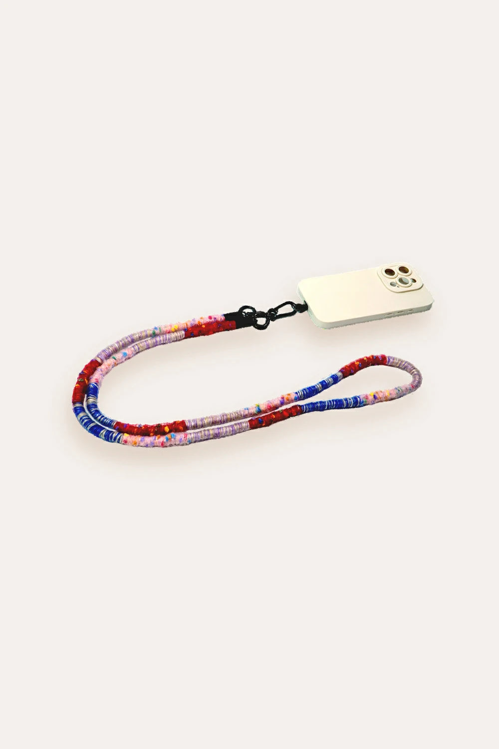 Handmade Red &amp; Blue-Tone Long Phone Strap