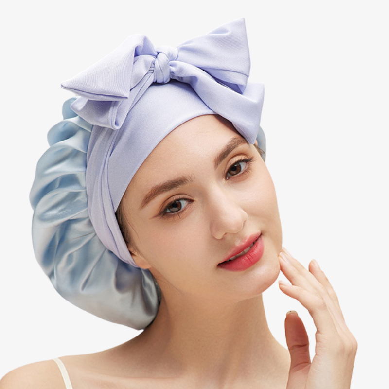 19 Momme 100% Mulberry Silk Sleep Cap – Double-Layer with Tie Strap