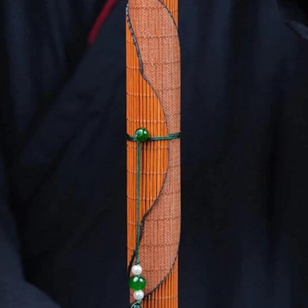 Handmade Bamboo Folding Fan with Tassel Portable Elegant