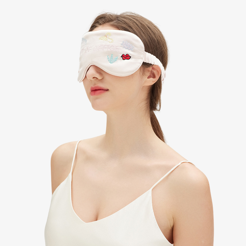 22 Momme 100% Mulberry Silk Embroidered Sleep Mask