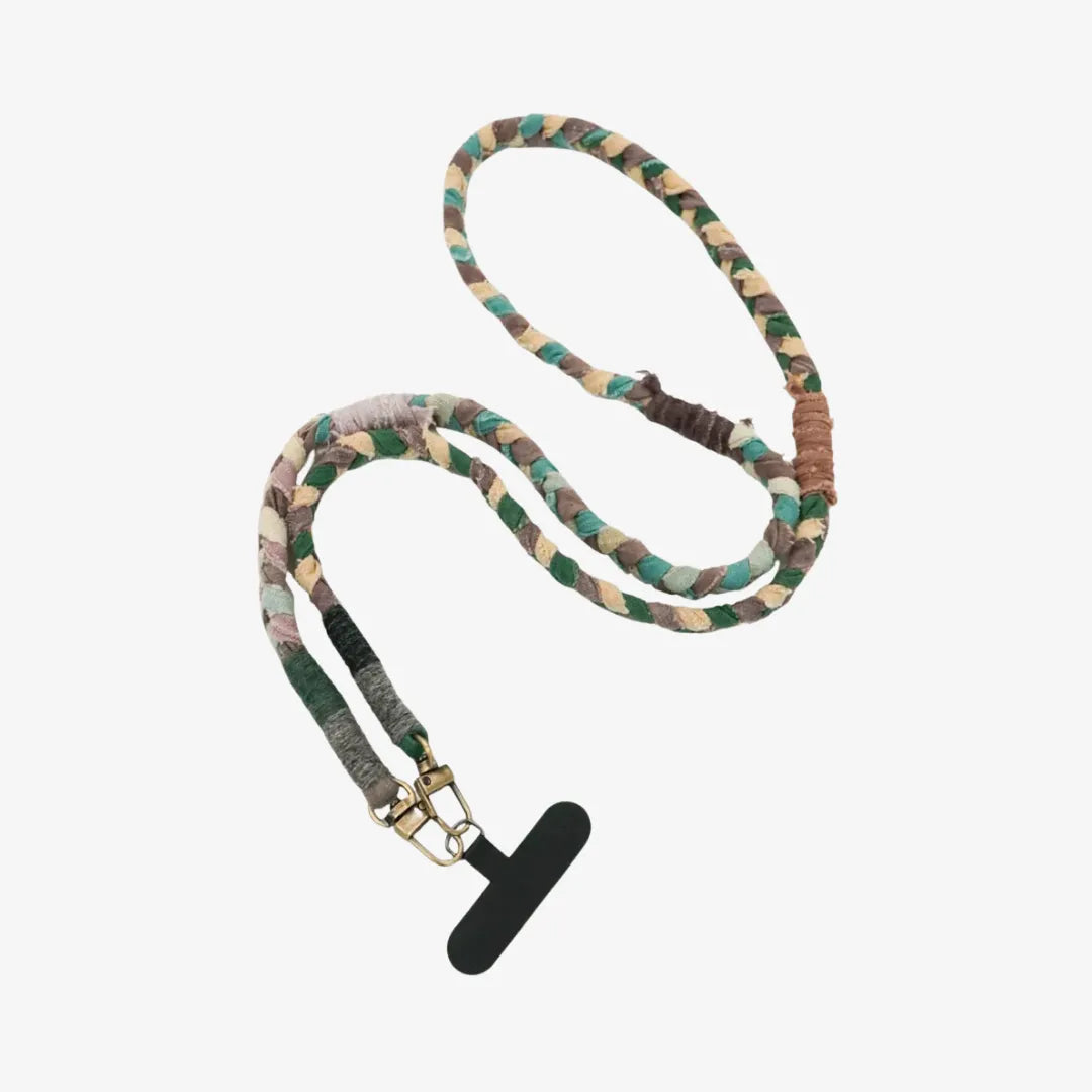 Handmade Brown Green Phone Lanyard