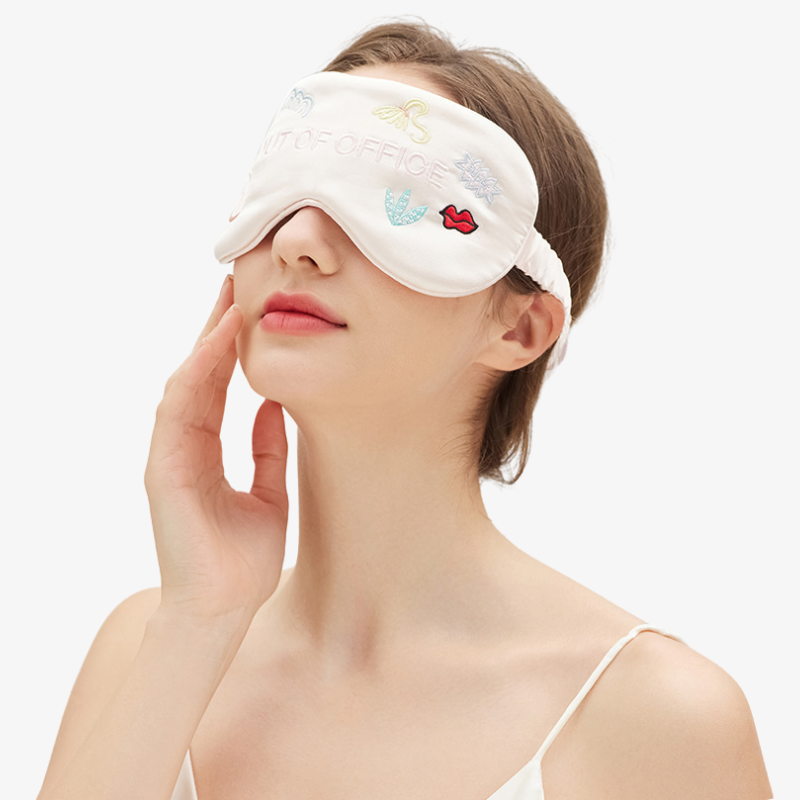 22 Momme 100% Mulberry Silk Embroidered Sleep Mask