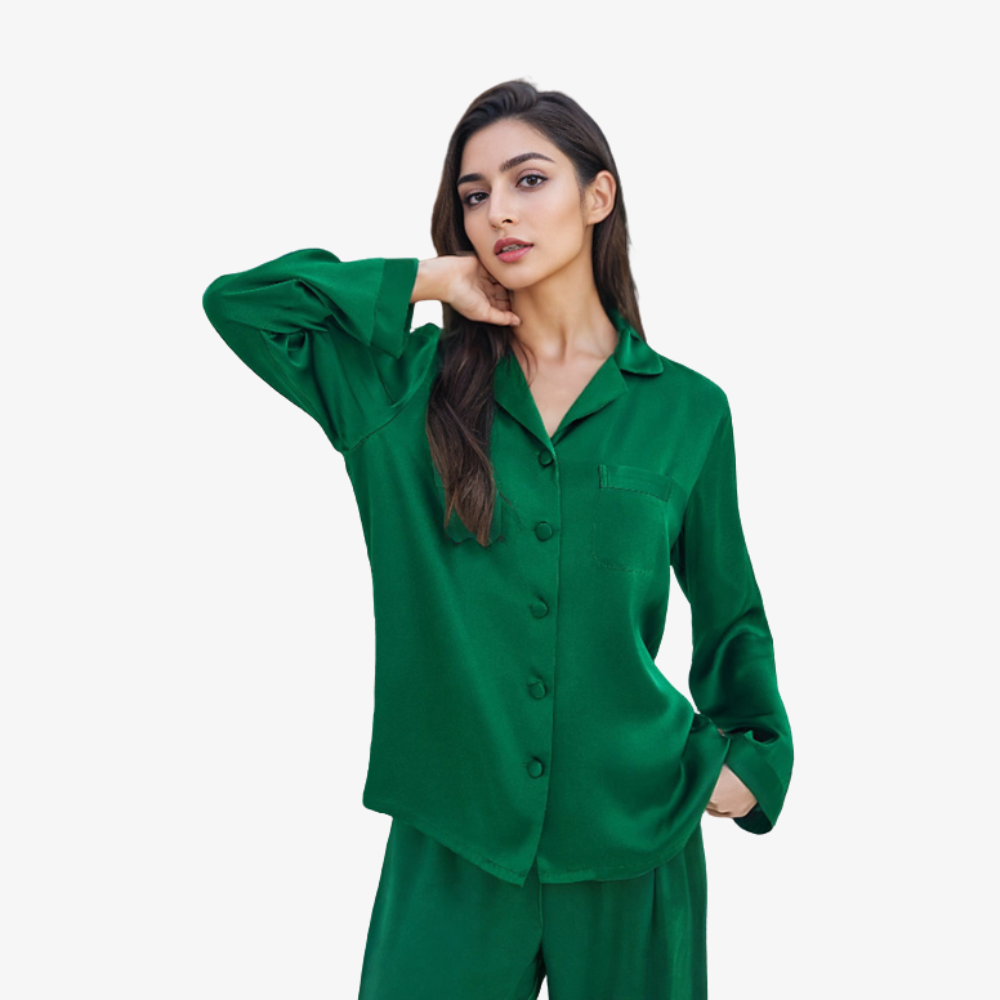 16 Momme 100% Mulberry Silk Long-Sleeve Pajama Set