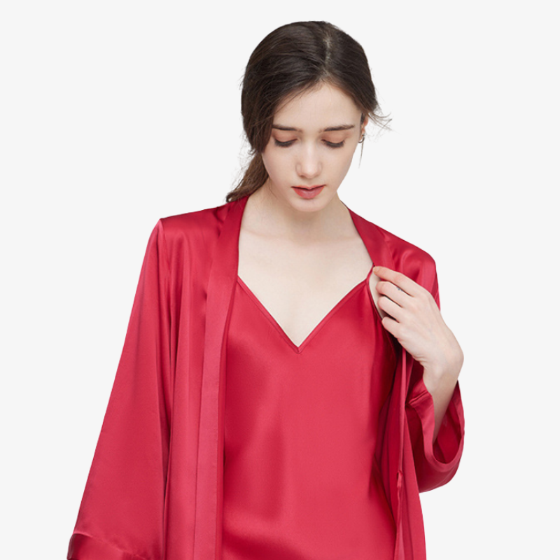 19 Momme 100% Mulberry Silk Nightdress & Robe Set