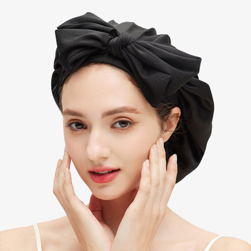 19 Momme 100% Mulberry Silk Sleep Cap – Double-Layer with Tie Strap