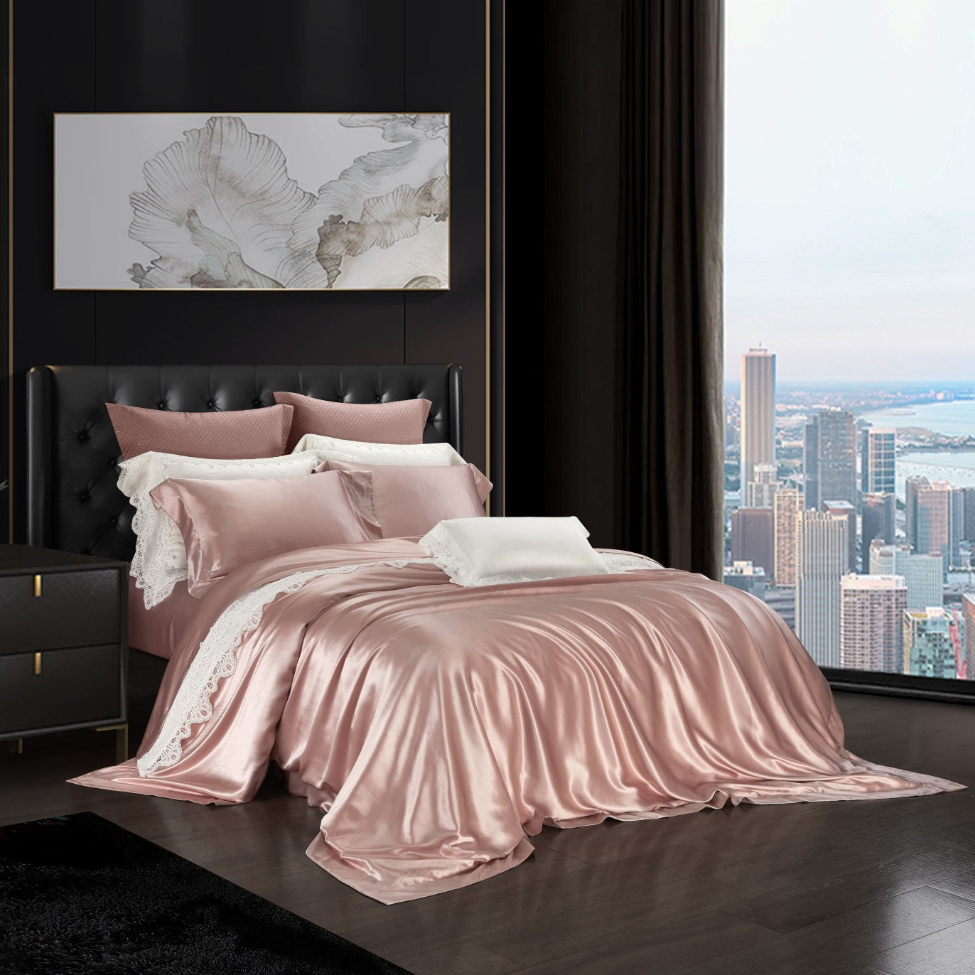 19 Momme 100% Mulberry Silk Pink Bedding Set
