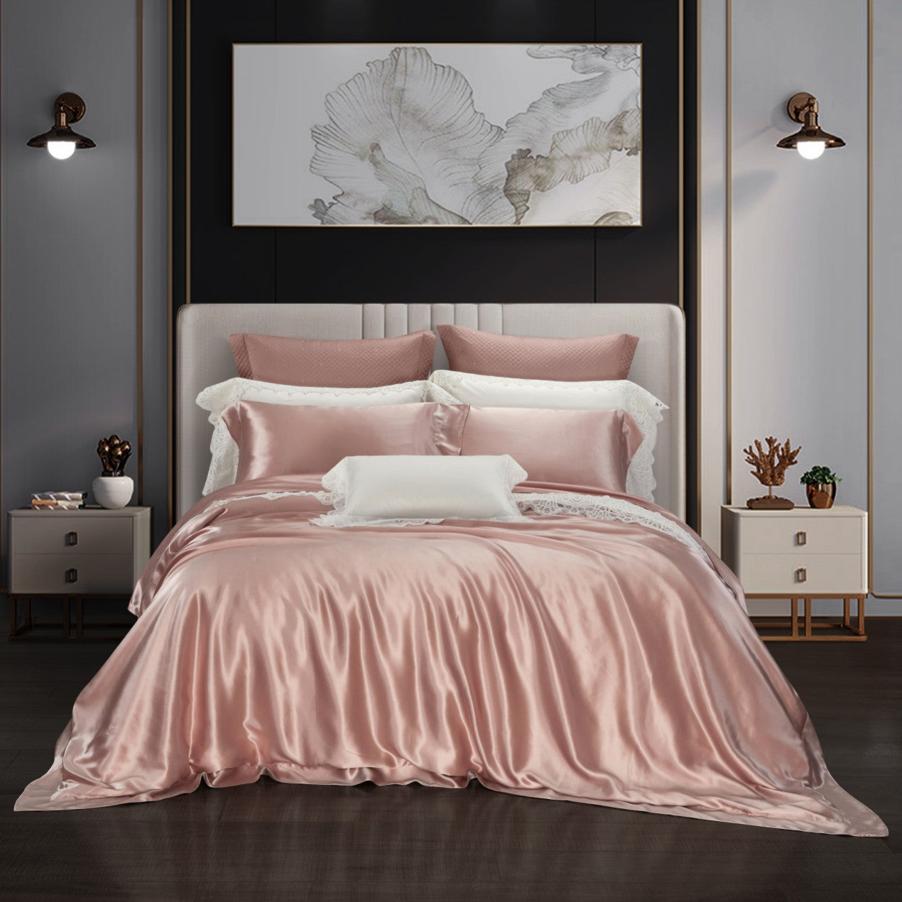 19 Momme 100% Mulberry Silk Pink Bedding Set