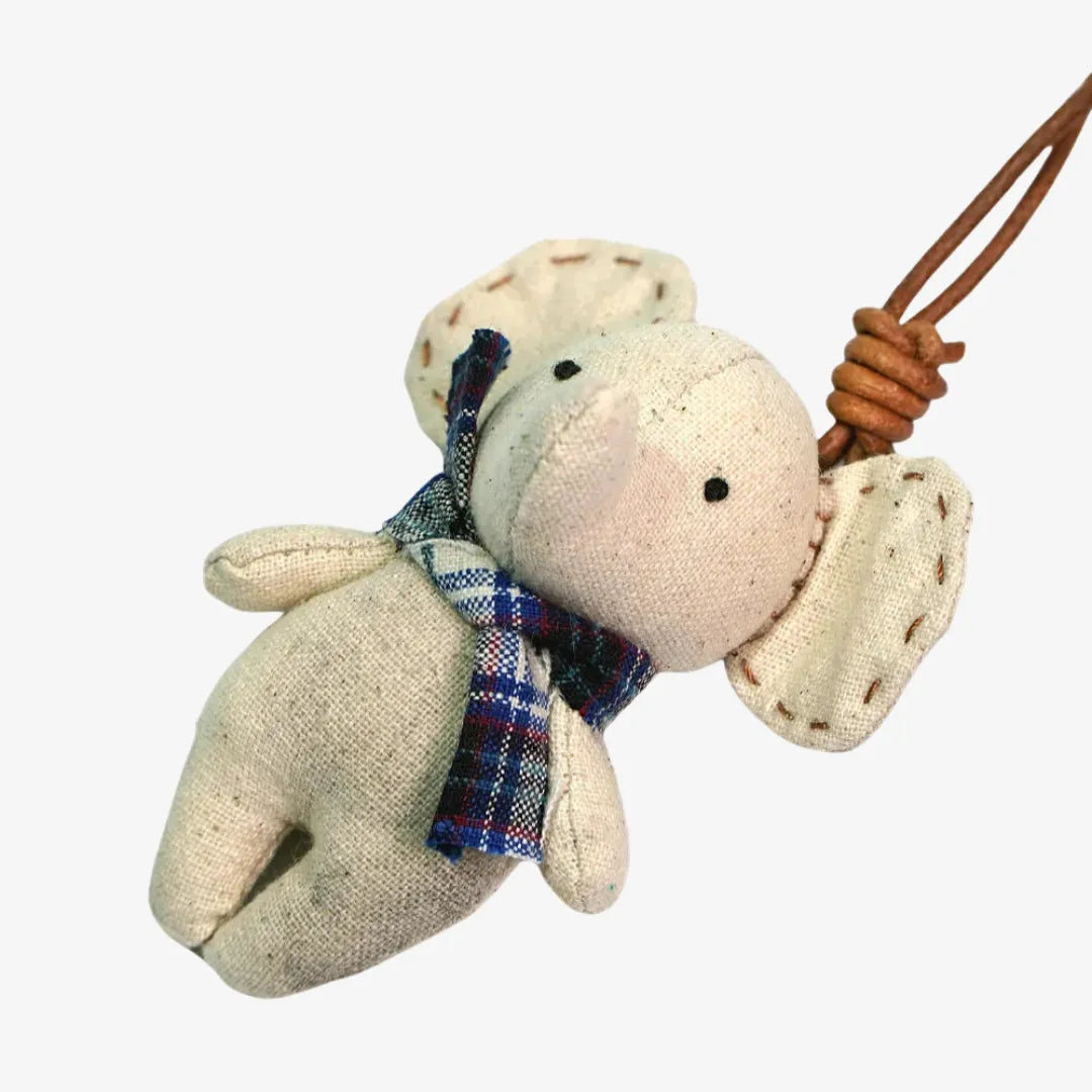 Handmade Cotton Linen Elephant Brooch Pendant