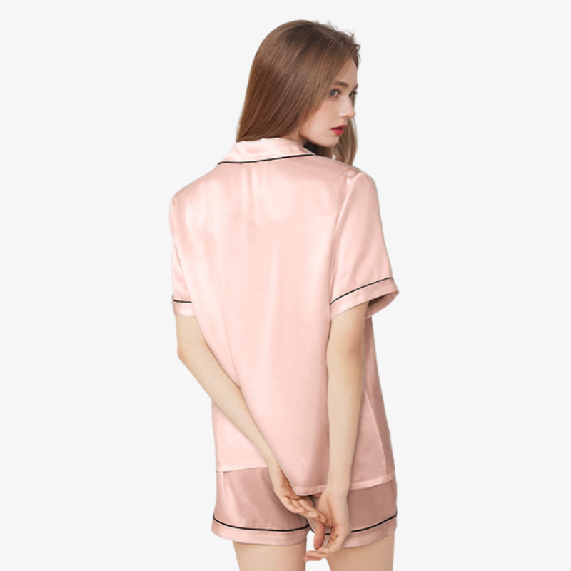 19 Momme 100% Mulberry Summer Silk Pajama Set (With Piping)