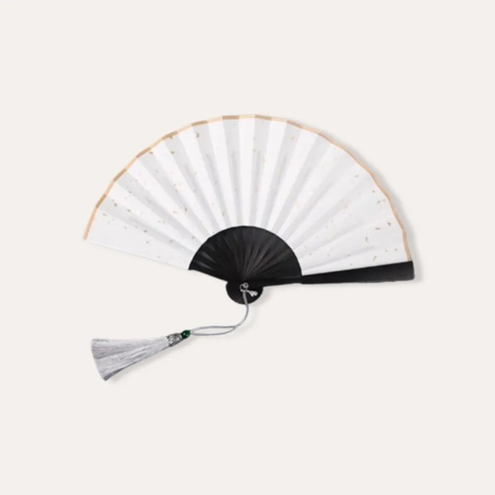 Hand Fan Mini Folding Fan with Tassel DIY Painting Blank Paper