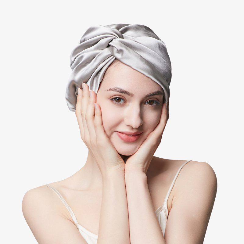 19 Momme 100% Mulberry Silk Sleep Cap – Double-Layer with Button Closure