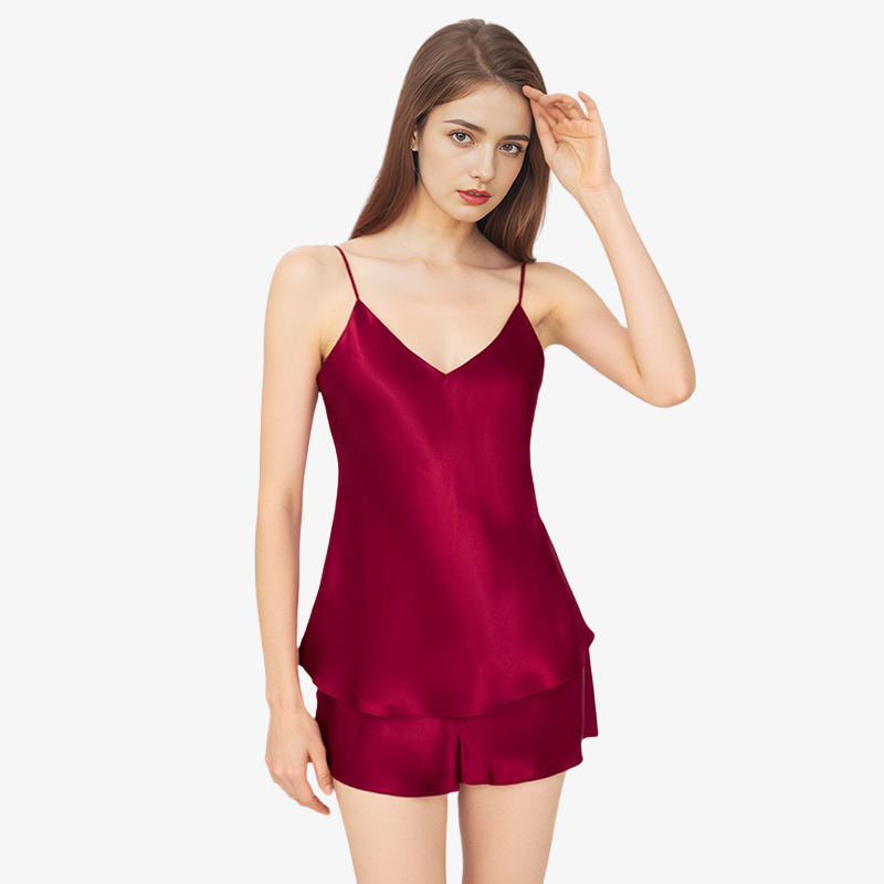 16 momme 100% mulberry silk summer camisole pajama set