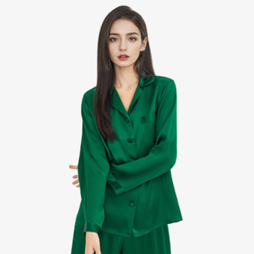 16 Momme 100% Mulberry Silk Long-Sleeve Pajama Set