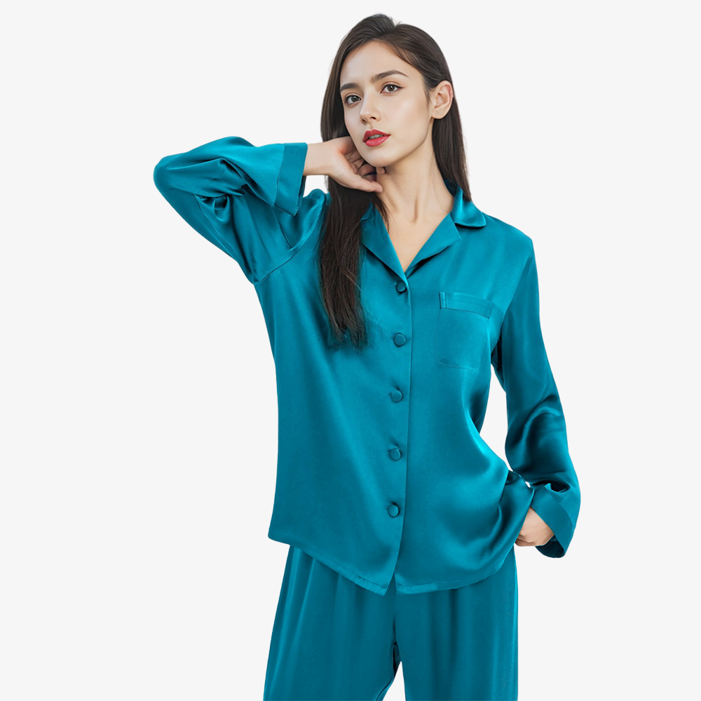 16 Momme 100% Mulberry Silk Long-Sleeve Pajama Set