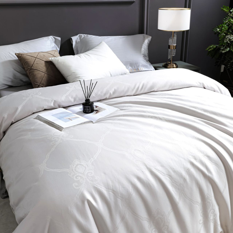 Gray 80s Cotton 100% Mulberry Silk Duvets