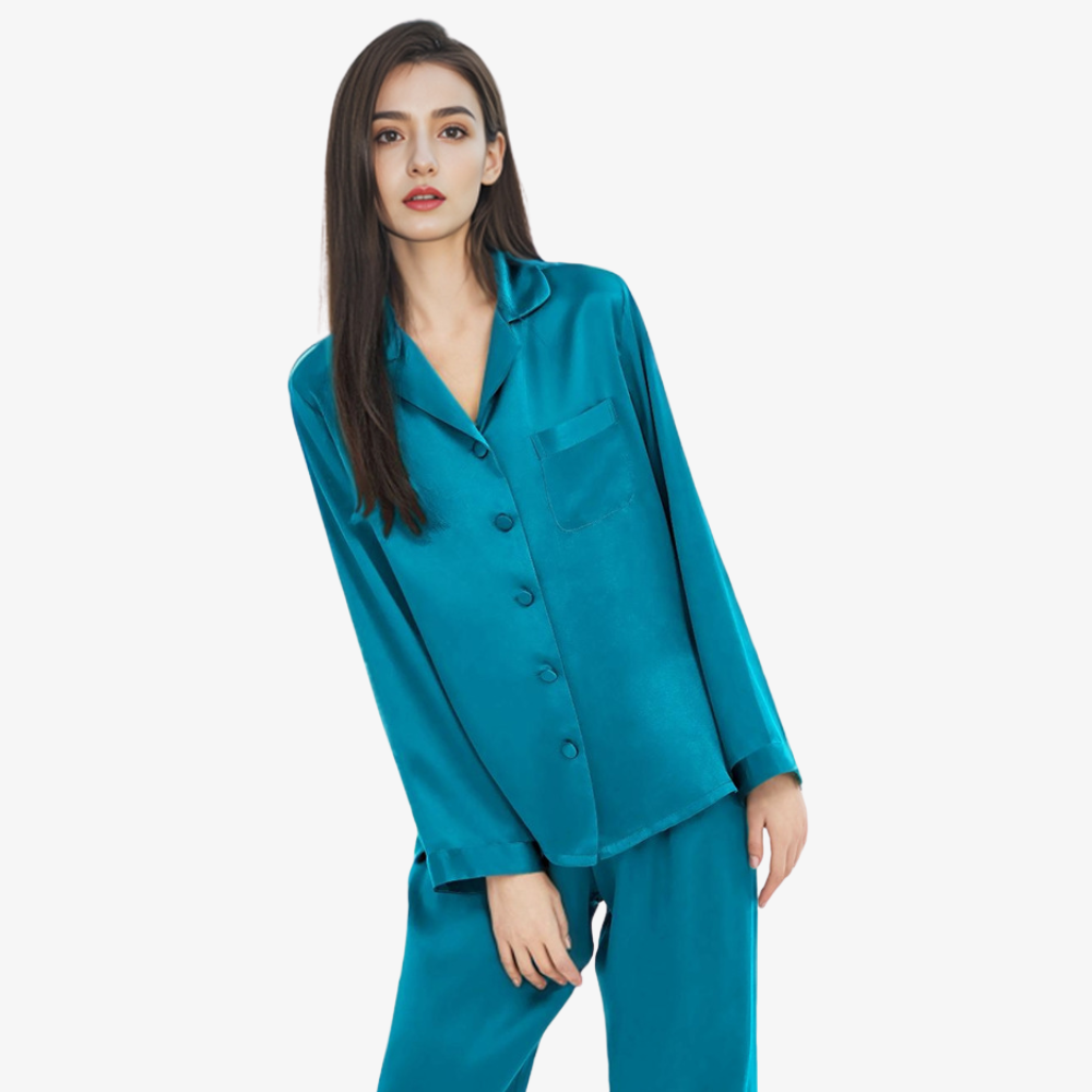 16 Momme 100% Mulberry Silk Long-Sleeve Pajama Set