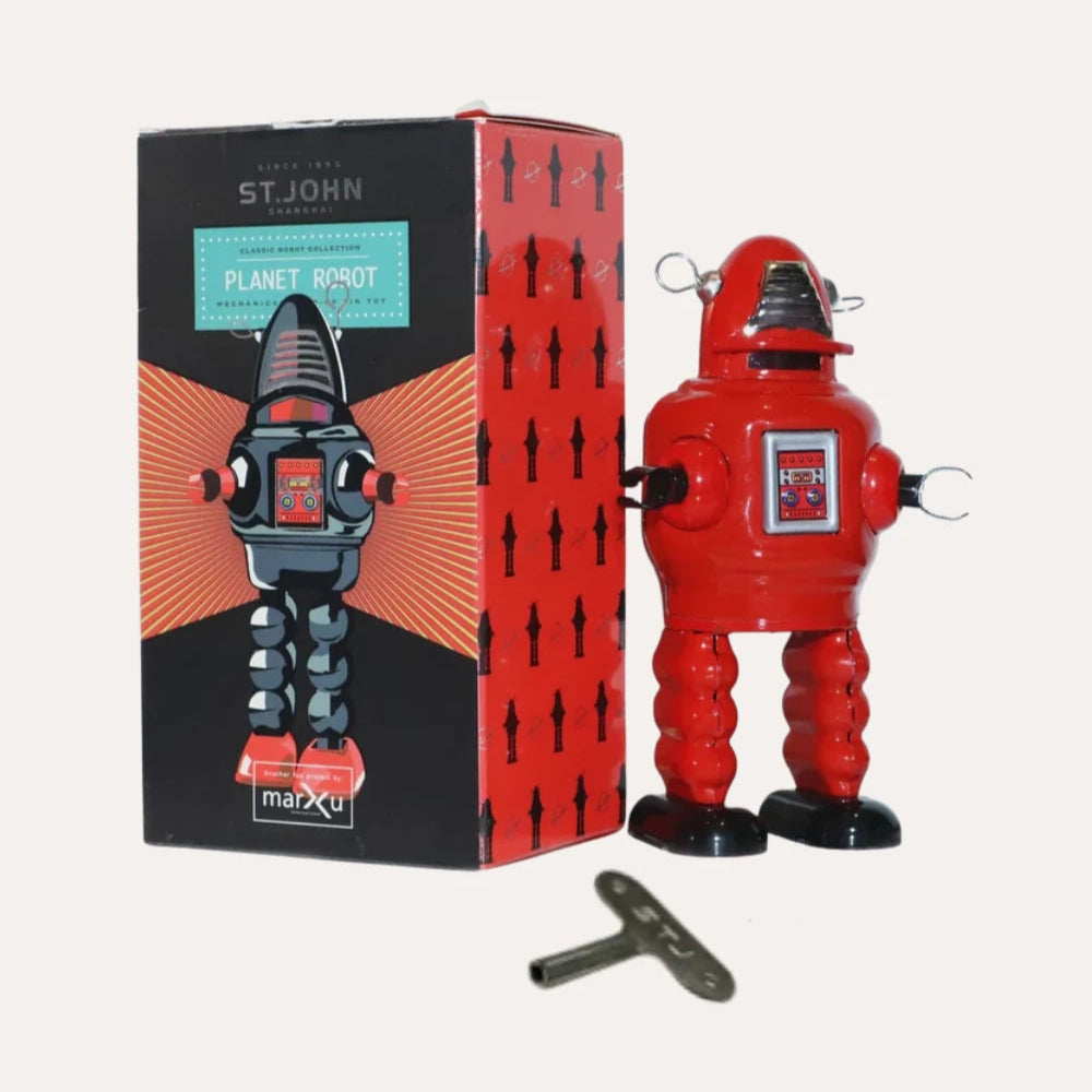 Planet Robot Tin Wind Up Toy Classic Vintage Style Gift Idea for Christmas