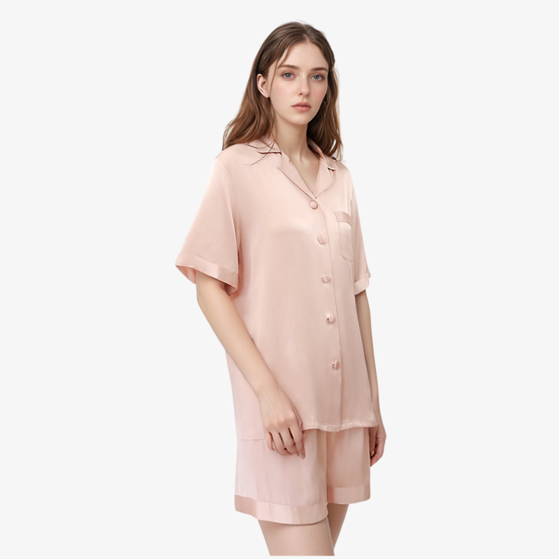 19 Momme 100% Mulberry Summer Silk Pajama Set (Without Piping)