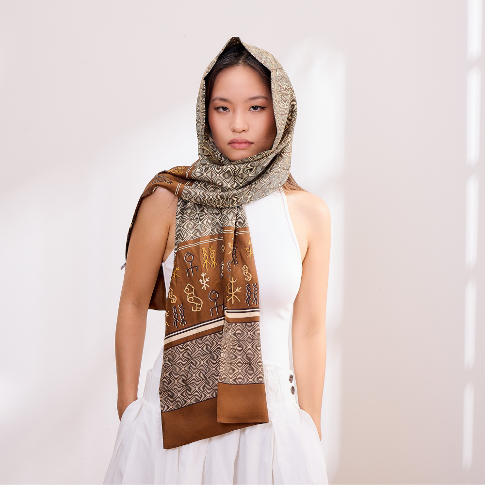 100% Mulberry Silk ‘Impression Silk’ Long Scarf
