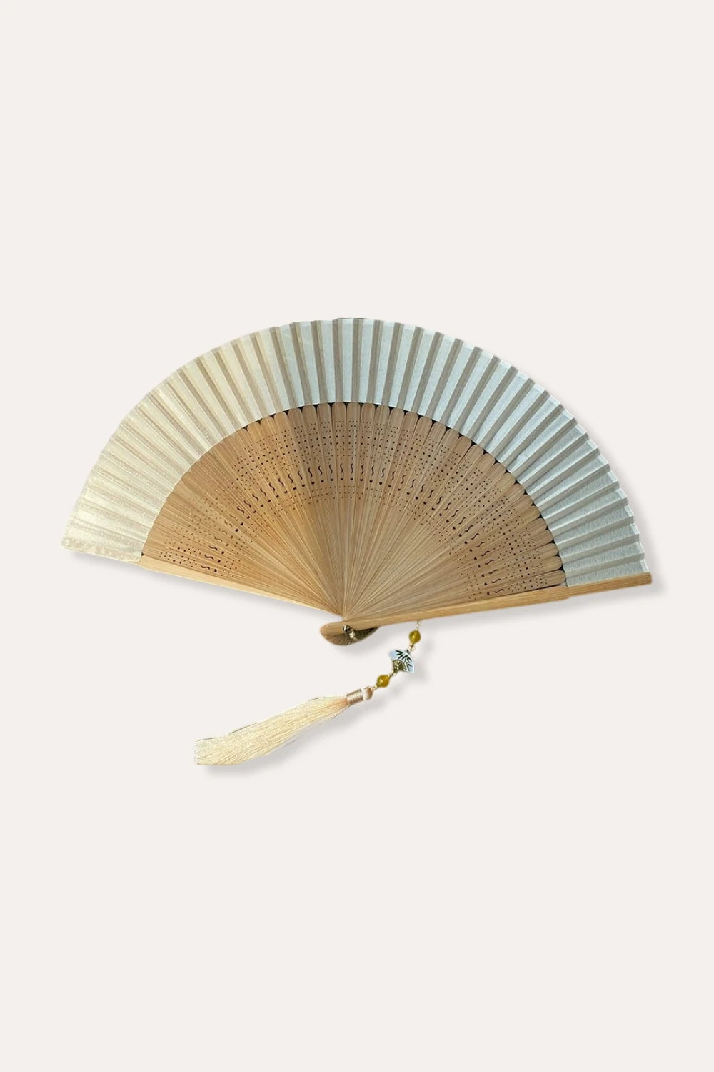 Hand Fan Hollow Carved Chinese Bamboo Cloth Folding Fan
