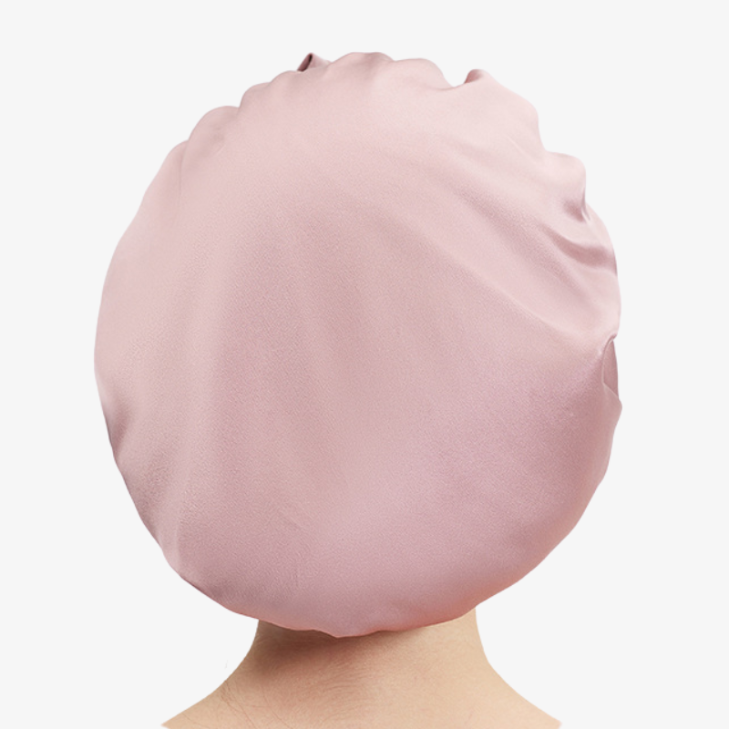 19 Momme 100% Mulberry Silk Sleep Cap – Double-Layer with Tie Strap
