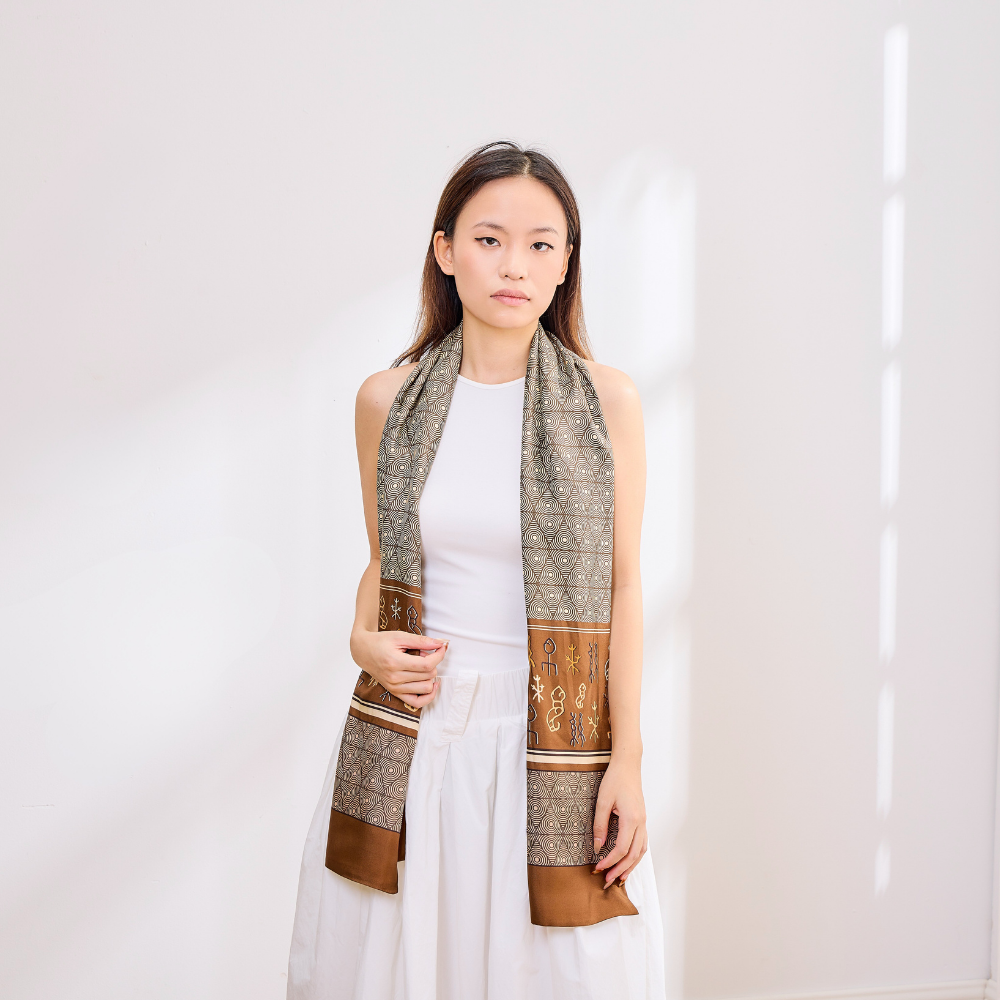 100% Mulberry Silk ‘Impression Silk’ Long Scarf