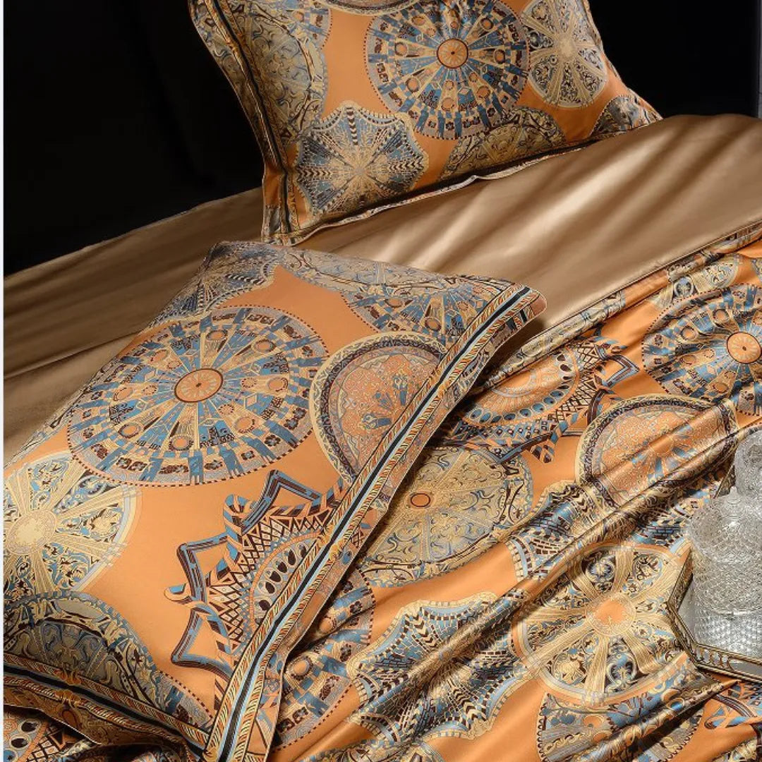 16 Momme 100% Mulberry Silk ‘Abundant Prosperity’ Duvet Cover
