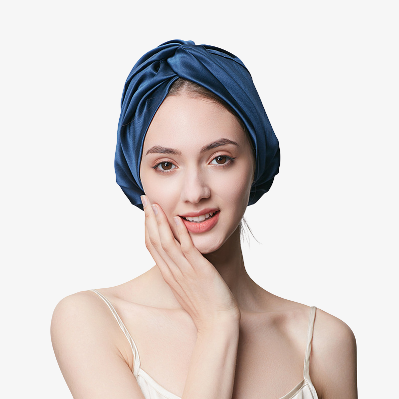 19 Momme 100% Mulberry Silk Sleep Cap – Double-Layer with Button Closure