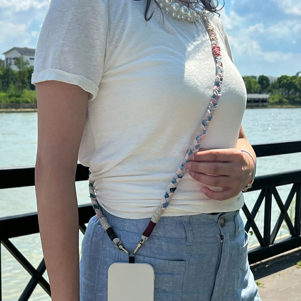 Eco-Friendly Handmade Pink Plant-Dyed Phone Lanyard