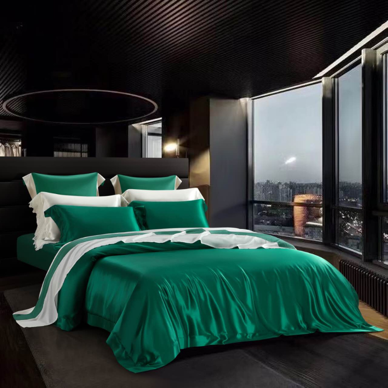 19 Momme 100% Mulberry Silk Emerald Bedding Set