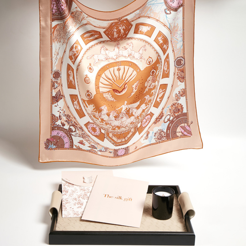 16 Momme 100% Mulberry Silk Printed Scarf