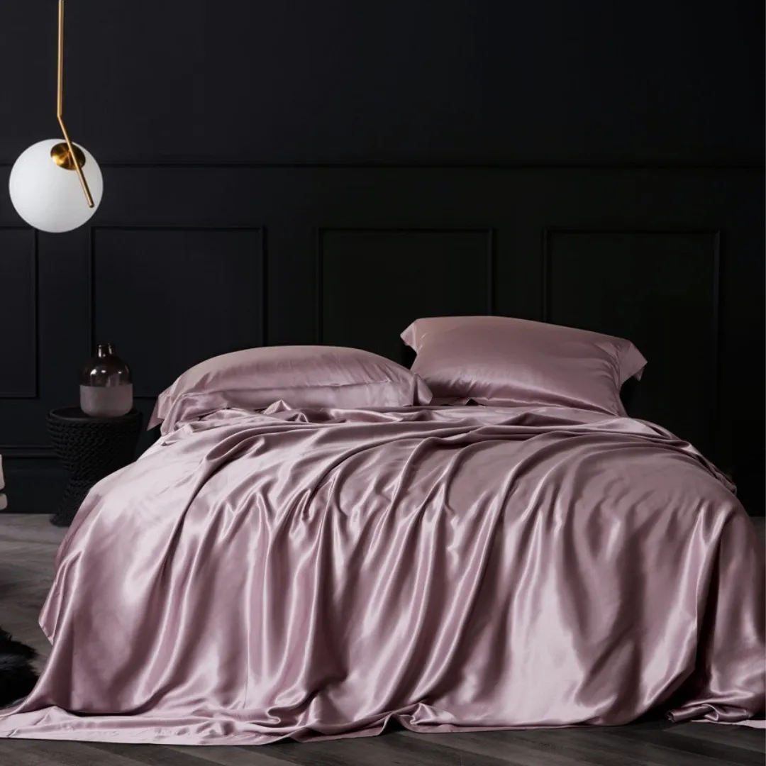 19 Momme 100% Mulberry Silk ‘Apricot Pink’ Flat Sheet