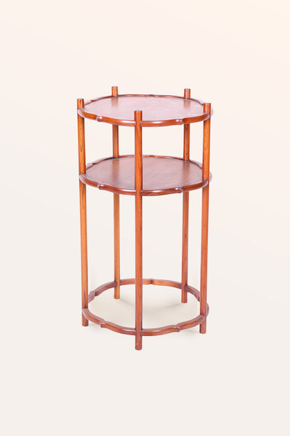 Handmade Two-tier Round Shelf