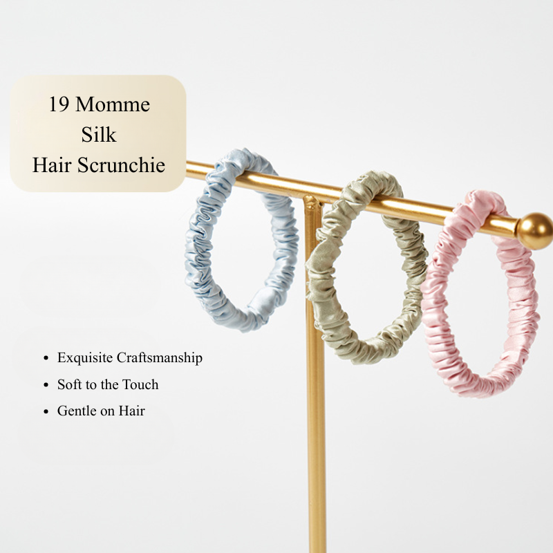 19 Momme 100% Mulberry Silk Hair Scrunchie – 1cm