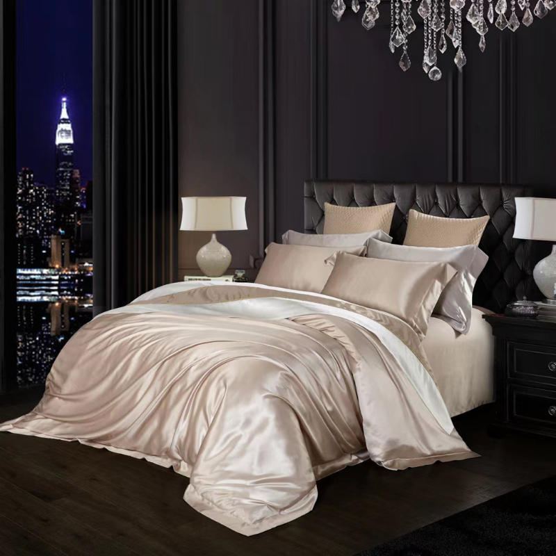 19 Momme 100% Mulberry Silk Champagne Bedding Set
