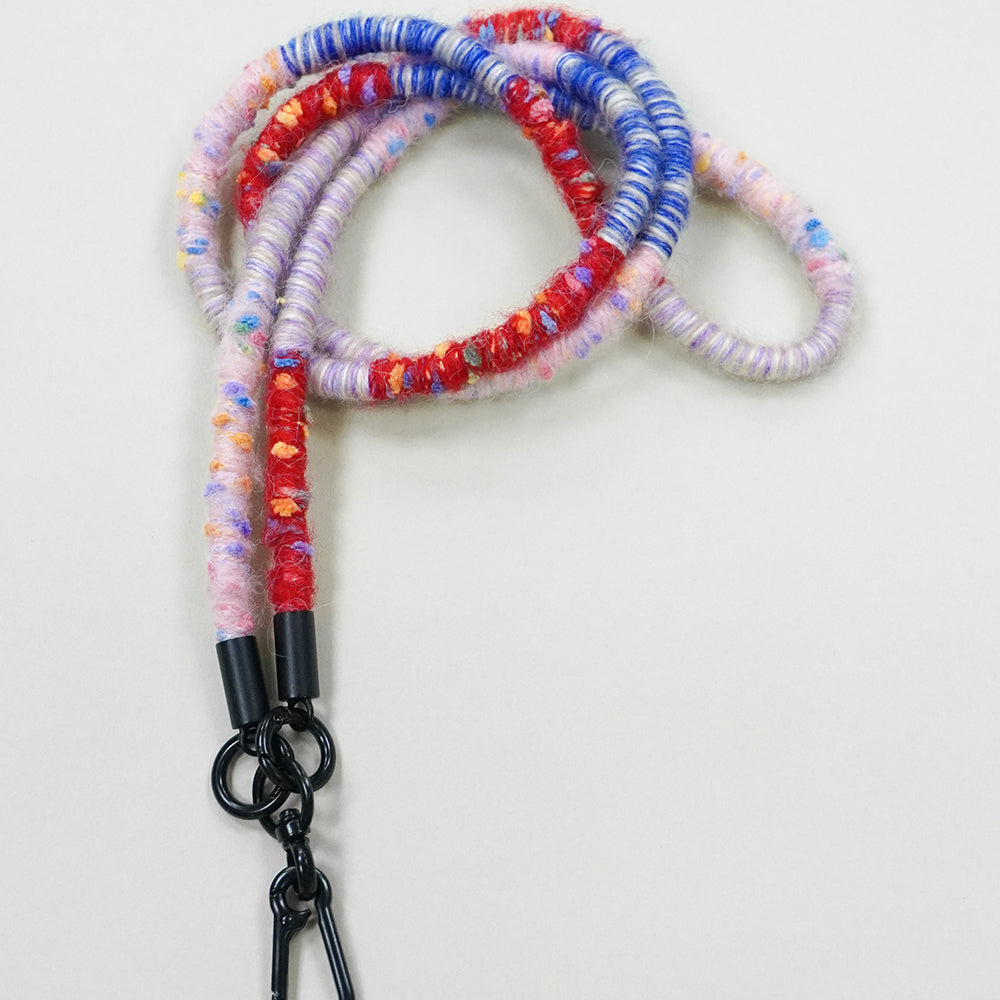 Handmade Red & Blue-Tone Long Phone Strap