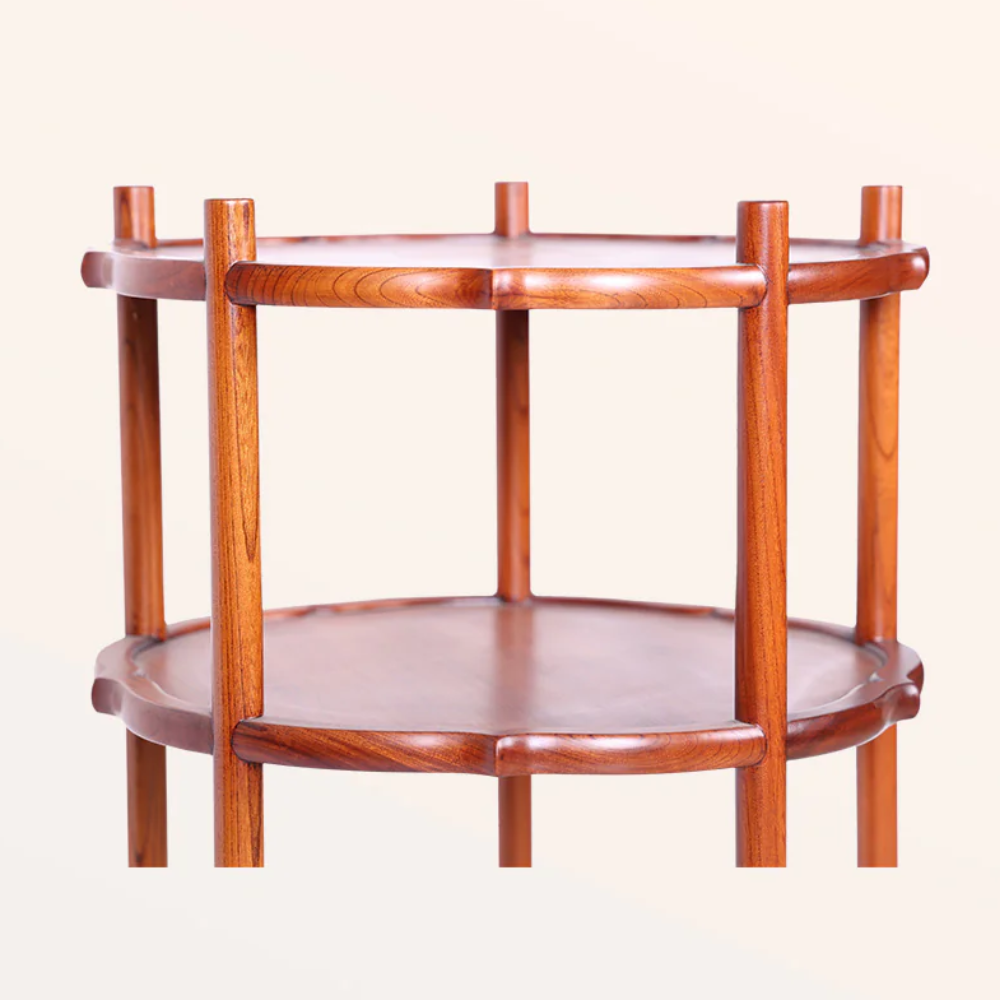 Handmade Two-tier Round Shelf
