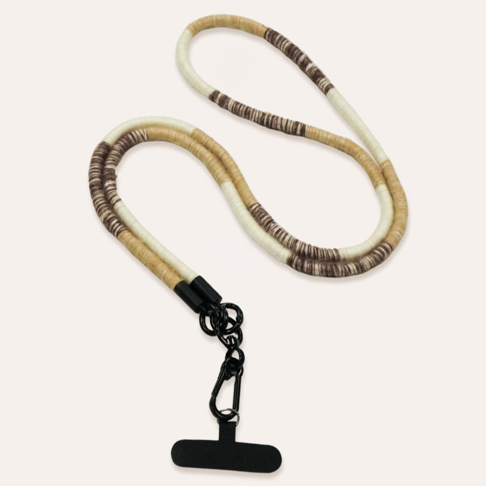 Handmade Coffee Tone Phone Lanyard