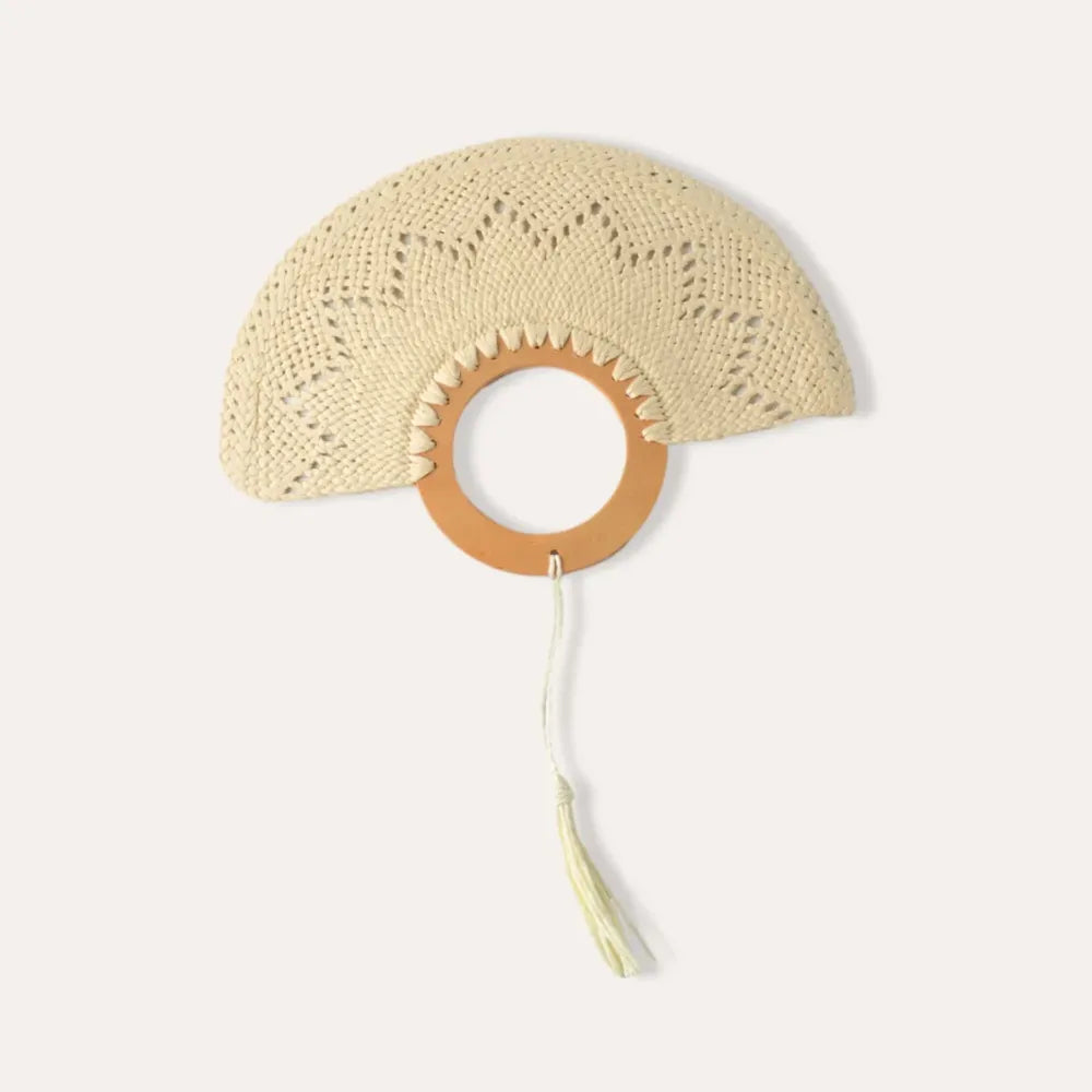 Natural Bamboo Raffia Hand Fan Summer Cooling Fan Wedding Favor
