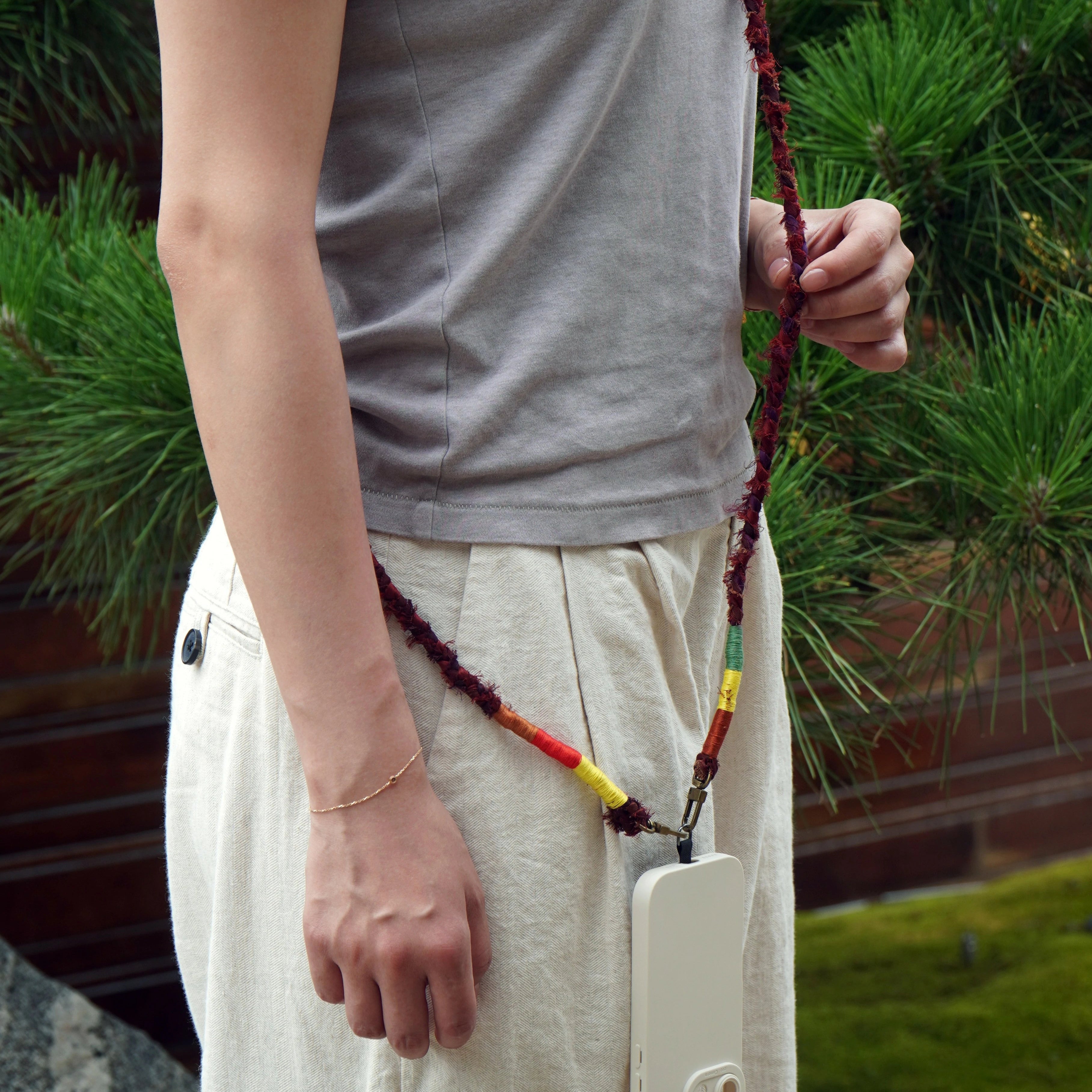 Handmade Silk Phone Lanyard in Long Length