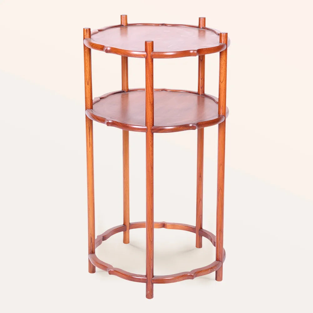 Handmade Two-tier Round Shelf