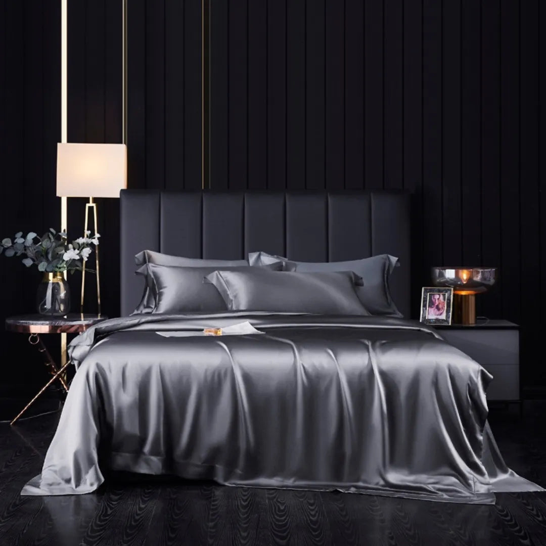 19 Momme 100% Mulberry Silk ‘Gray’ Flat Sheet