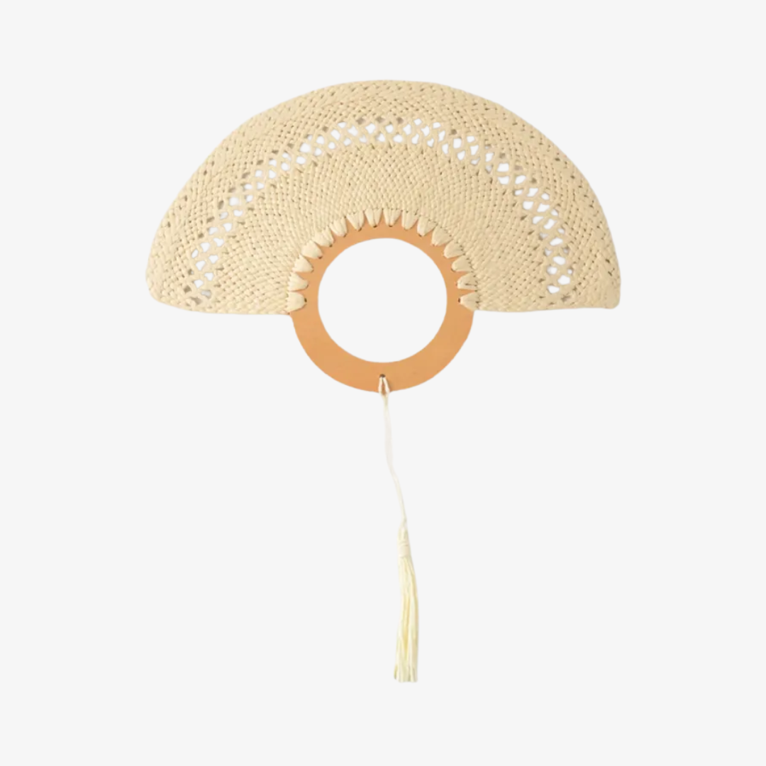 Natural Bamboo Raffia Hand Fan Summer Cooling Fan Wedding Favor
