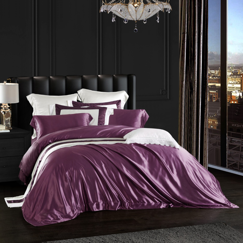 19 Momme 100% Mulberry Silk Purple Bedding Set