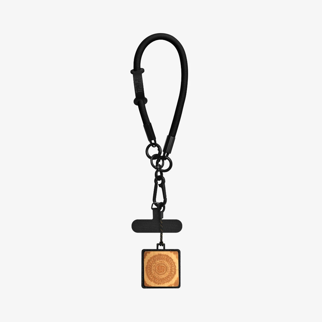 Sun Pattern Qing Bamboo Carved Phone Charm