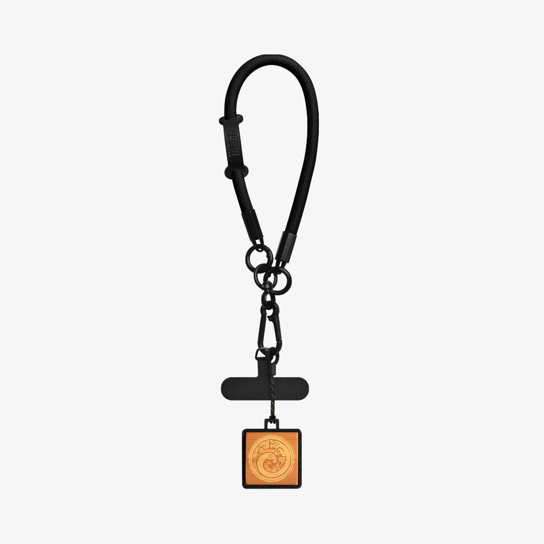 Dragon & Phoenix Qing Bamboo Carved Phone Charm