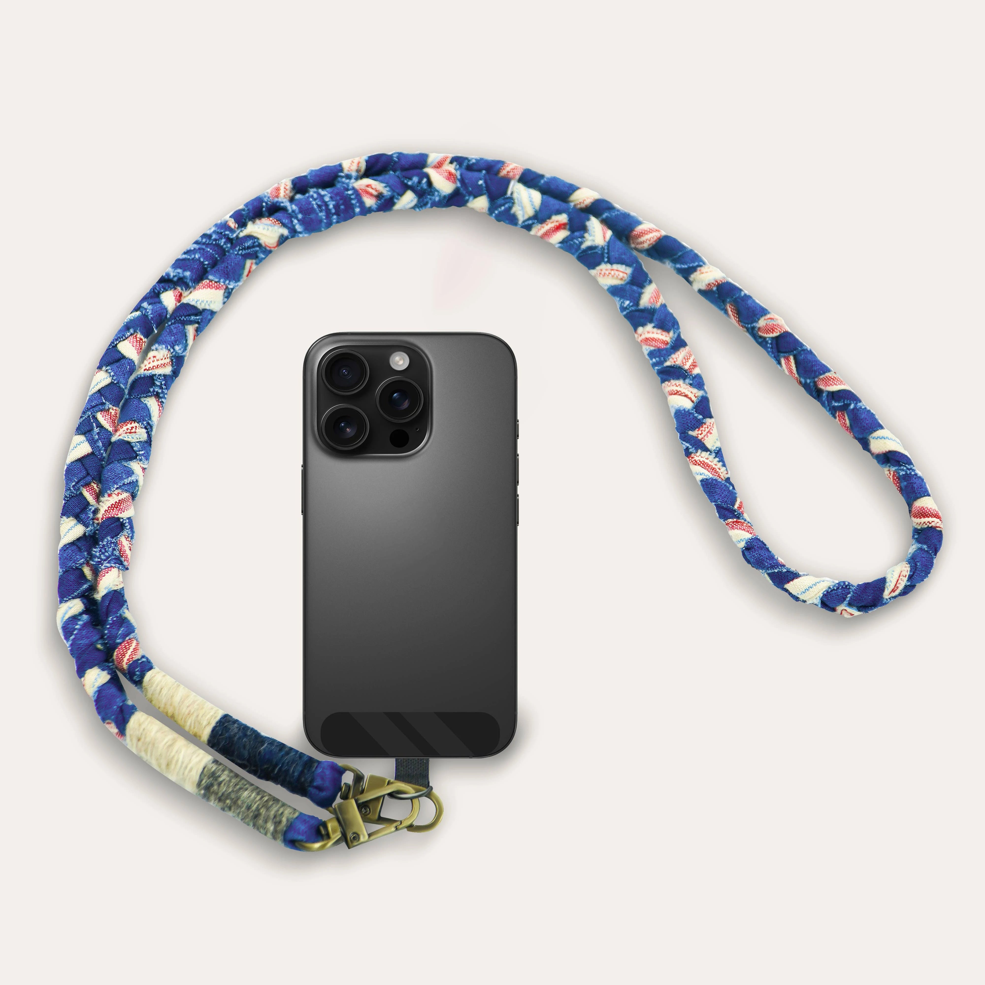 Handmade Blue Phone Lanyard with Plant Dye